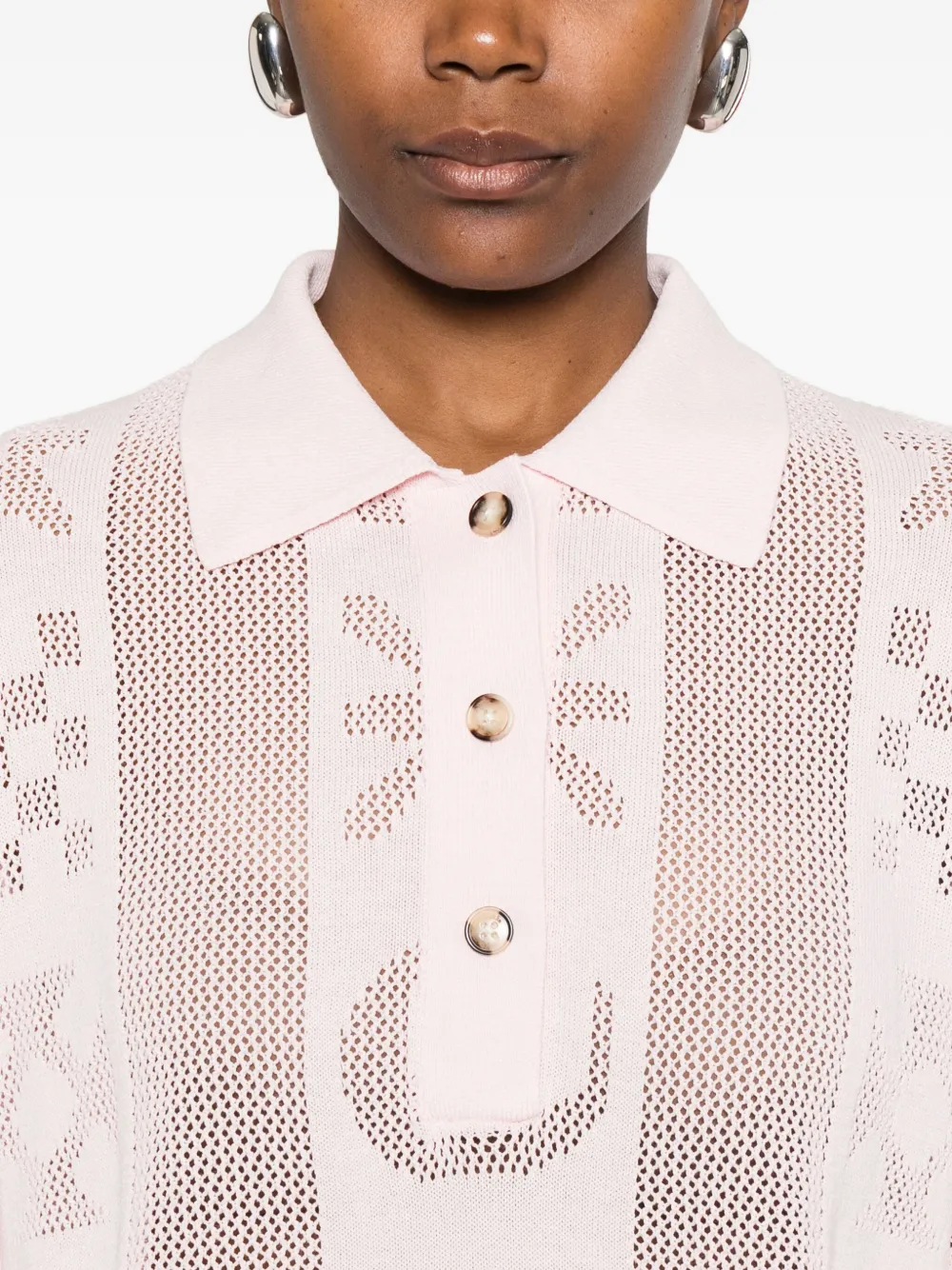 Nanushka Blousejurk met polokraag en patroon Roze