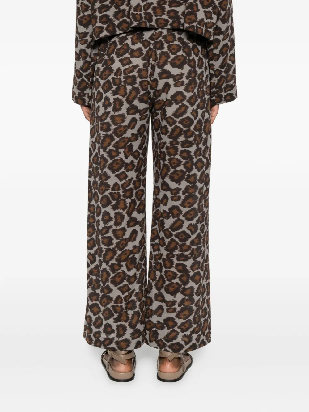 Nanushka Straight broek met elastische taille en dierenprint Bruin