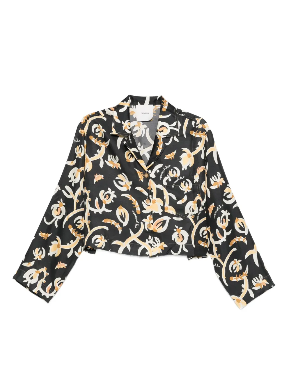 Nanushka Camicia a fiori - Nero