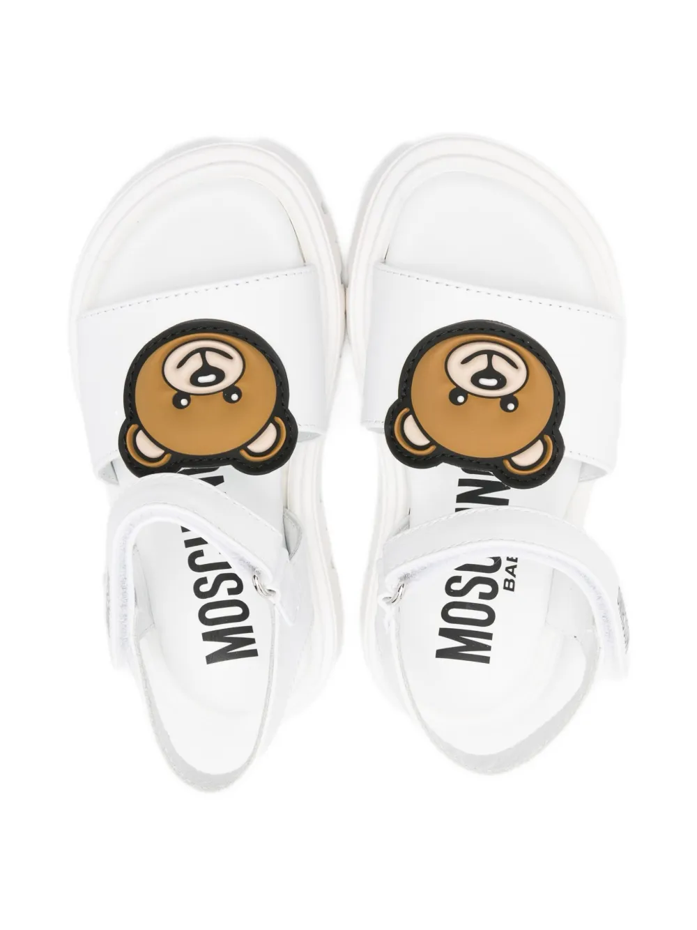 Moschino Kids touch-strap sandals Wit