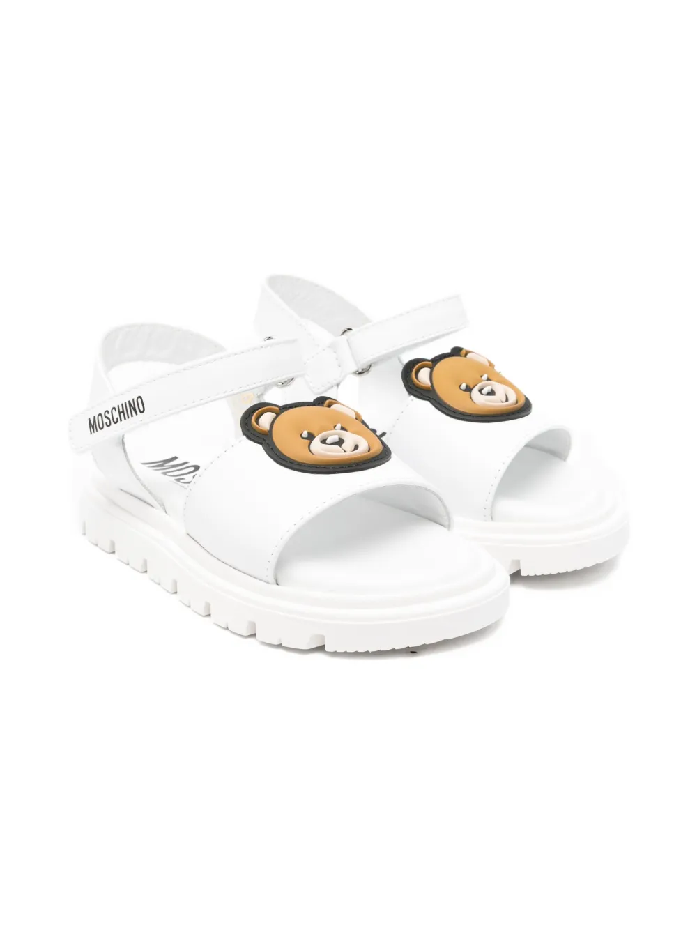 Moschino Kids touch-strap sandals | White | Image 1