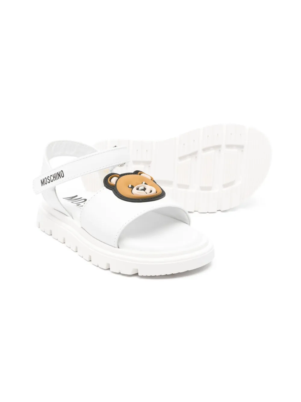Moschino Kids touch-strap sandals Wit