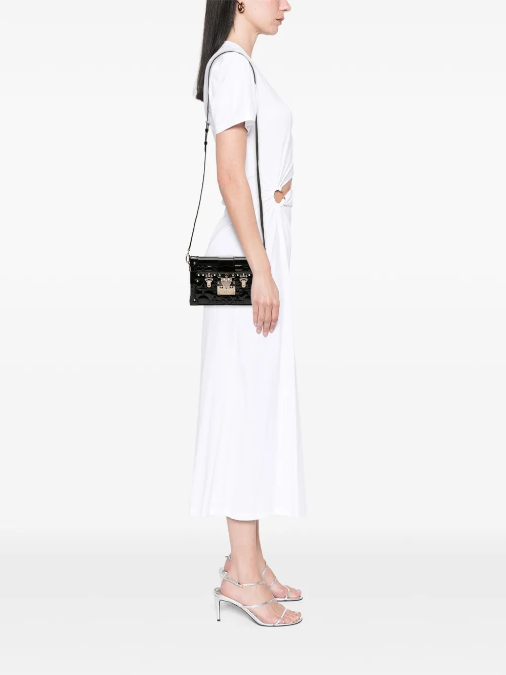 Louis Vuitton Pre-Owned 2017 Monogram Vernis Fleur Petite Malle crossbody bag | Pre-Owned | Image 2