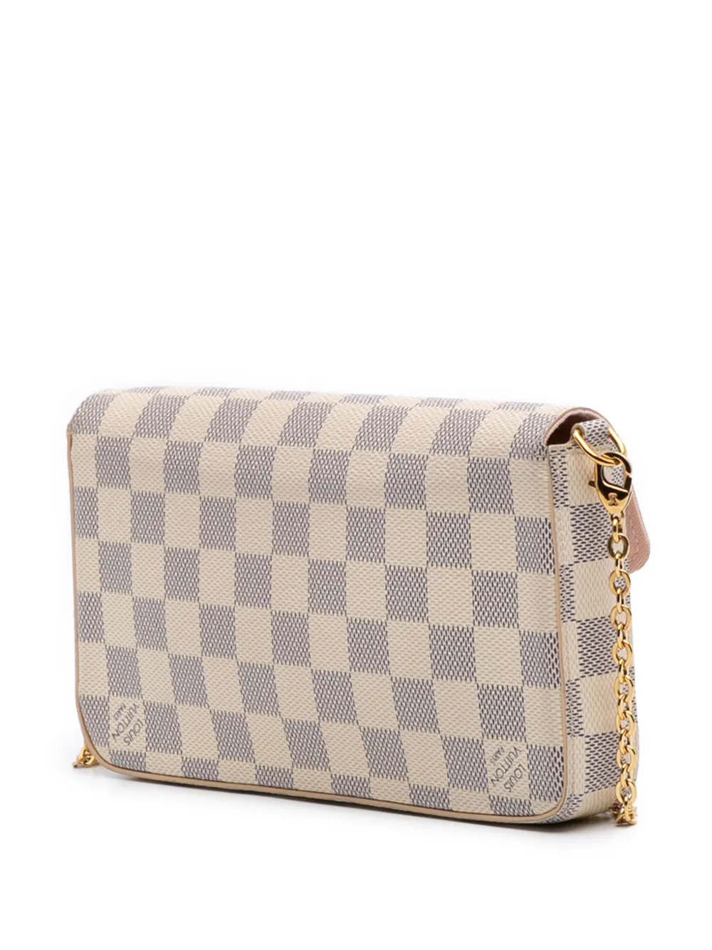 Pre-owned Louis Vuitton 2018 Damier Azur Pochette Felicie Crossbody Bag In White
