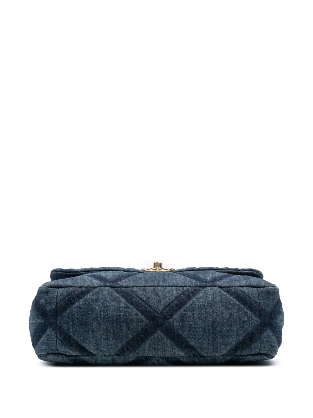 Pre-owned Chanel 2021-2025 Large Denim 19 Flap Satchel In Blue