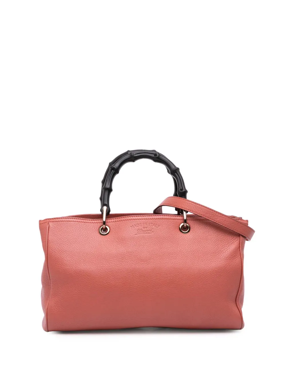 Gucci Pre-Owned 2016-2025 ミディアム カーフスキン バンブー ショッパー サッチェルバッグ - ピンク Gucci Pre-Owned 2016-2025 ミディアム カーフスキン バンブー ショッパー サッチェルバッグ - ピンク