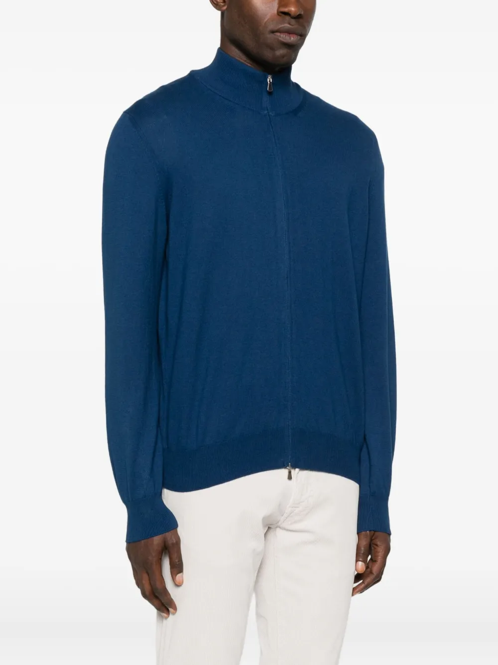 Gran Sasso Zip-up Cardigan In Blue