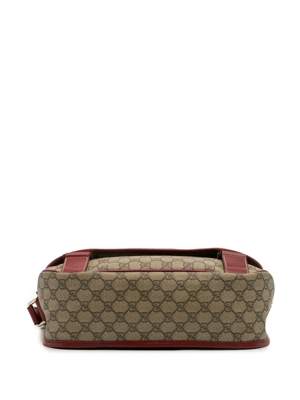 Pre-owned Gucci 2016-2025 Gg Supreme Web Crossbody Bag In Brown