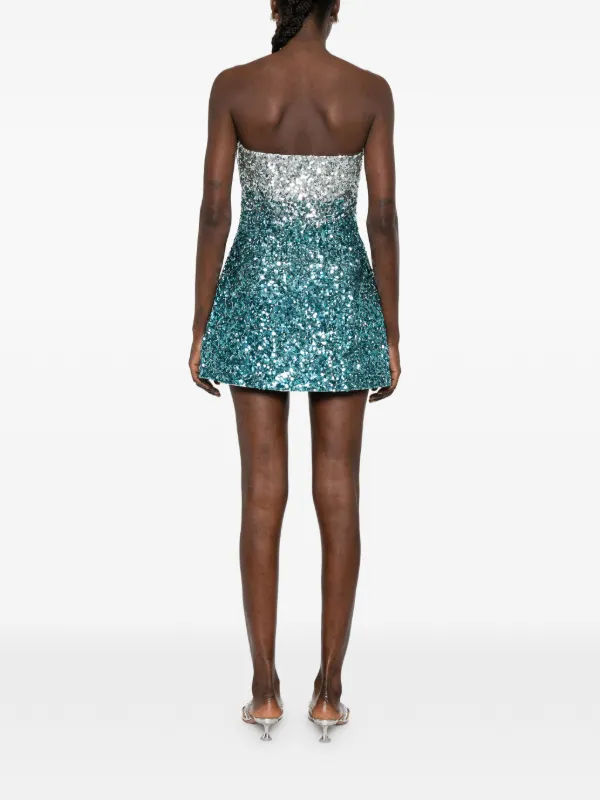 retrofete blue mini dress retrofete Mich Mini Dress in Ice Blue & Silver