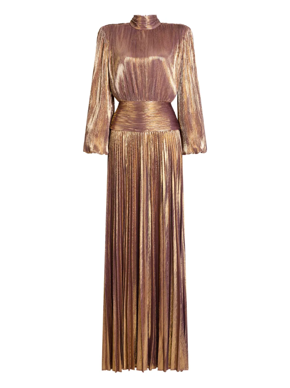 Retrofete Brienna pleated maxi dress - Gold