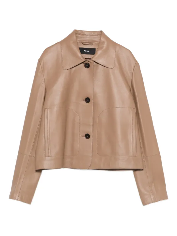 【新品同様】ARMA 秋 ラムスエード 高級レザージャケット44 定価約14万 Arma Emy レザージャケット | ブラウン | FARFETCH JP