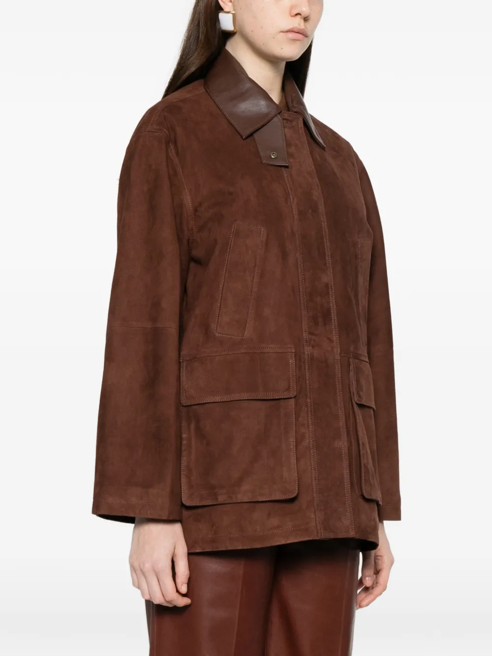  Arma Elsa Front-pocket Leather Jacket - Brown 