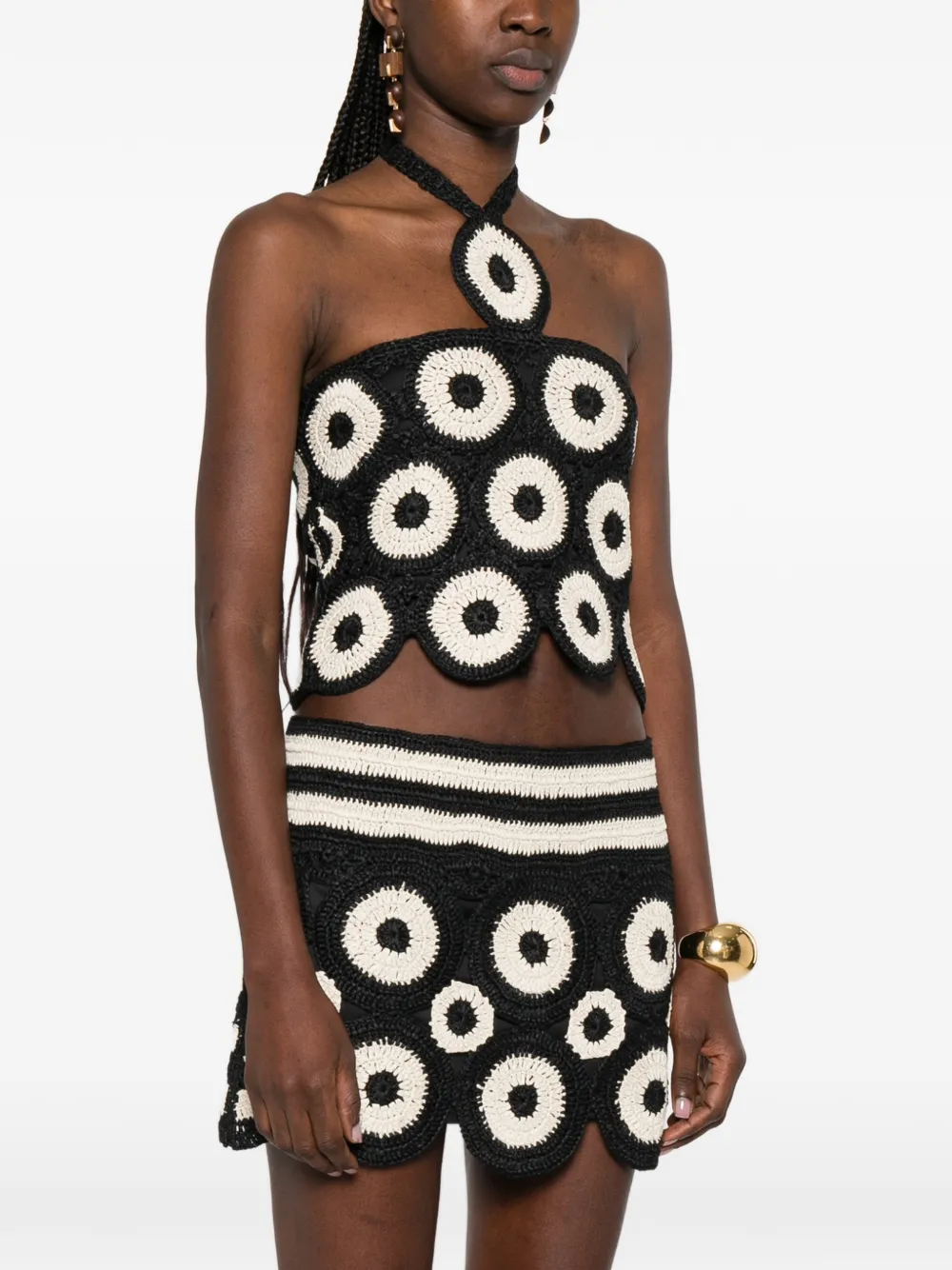  Simon Miller Crochet Cropped Top - Black 