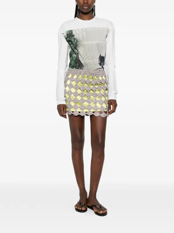 Simon Miller Zera Crochet Mini Skirt | Green | FARFETCH