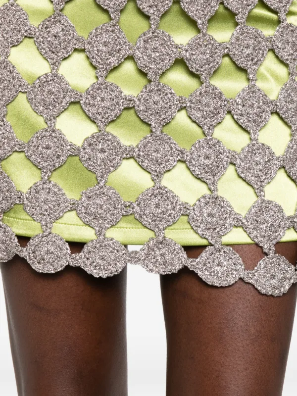 Simon Miller Zera Crochet Mini Skirt | Green | FARFETCH