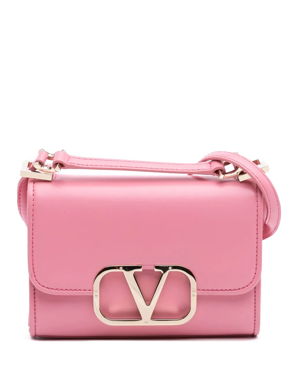 Valentino Garavani Pre-Owned 2018-2025 Small Leather VLogo Type crossbody bag | Pink | Image 1