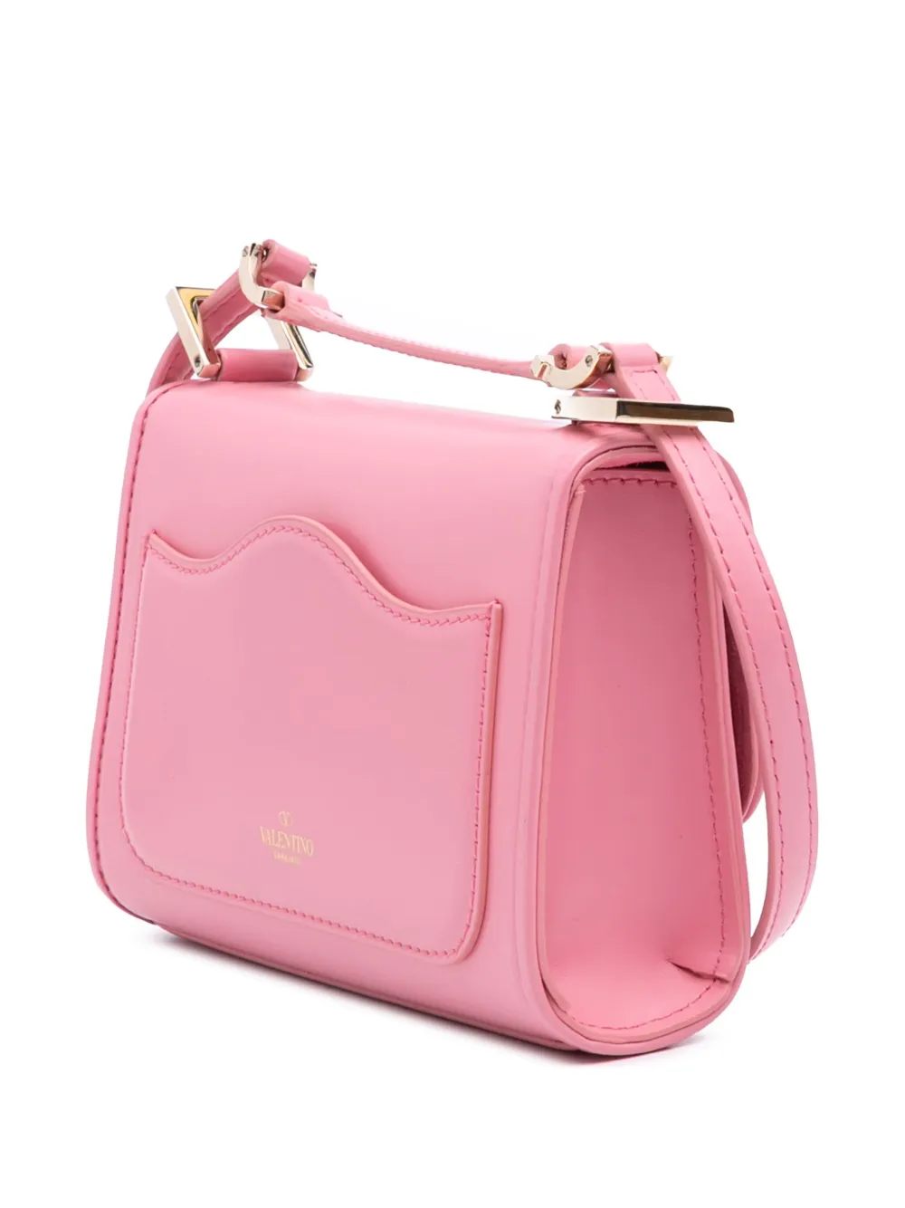 Pre-owned Valentino Garavani 2018-2025 Small Leather Vlogo Type Crossbody Bag In Pink