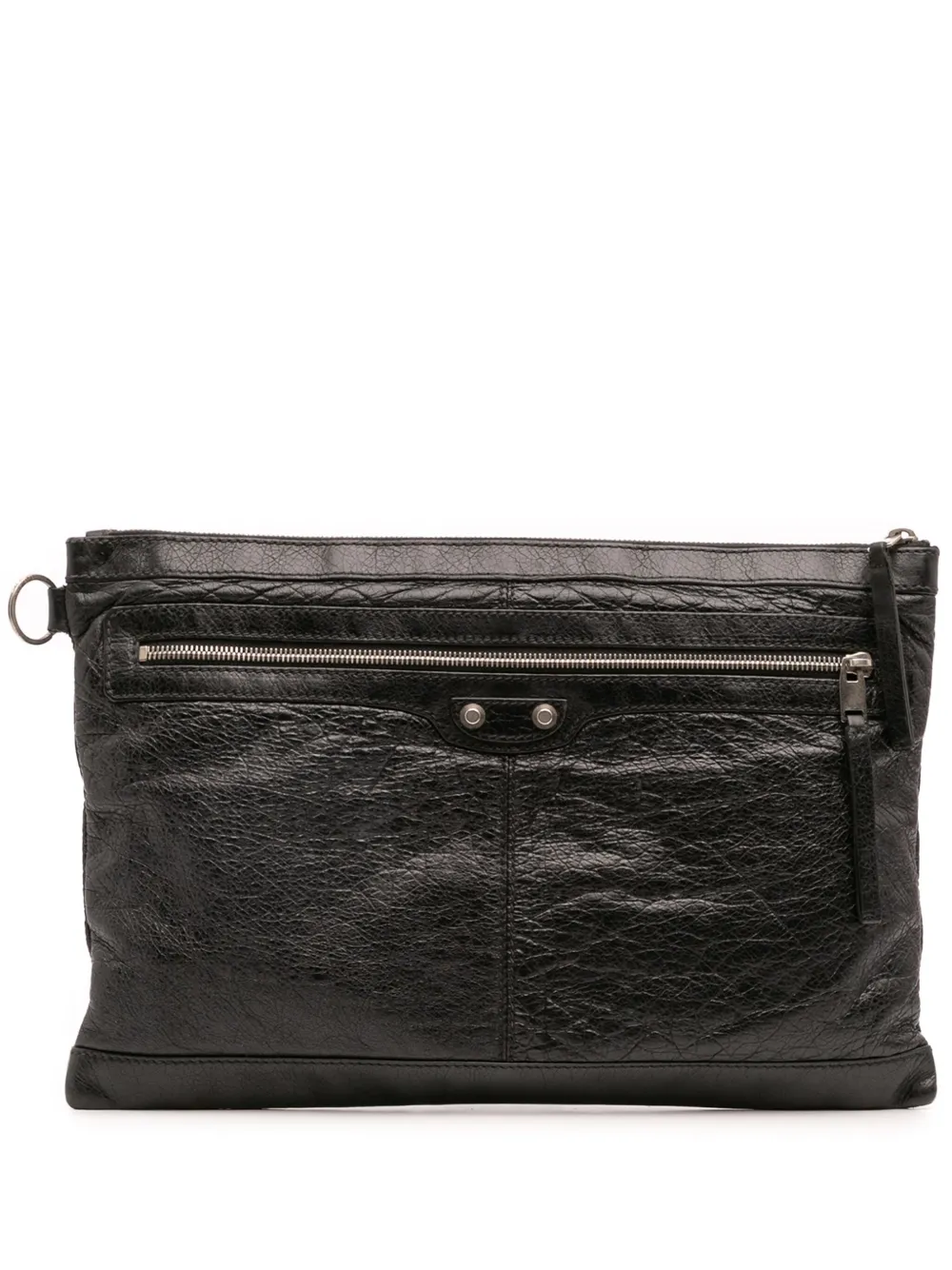 Balenciaga Pre-Owned 2015 Lambskin Motocross Classic Clip L clutch bag | Black | Image 1