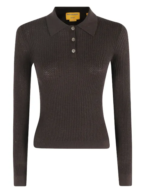 Guest In Residence topp med krage och knäppning