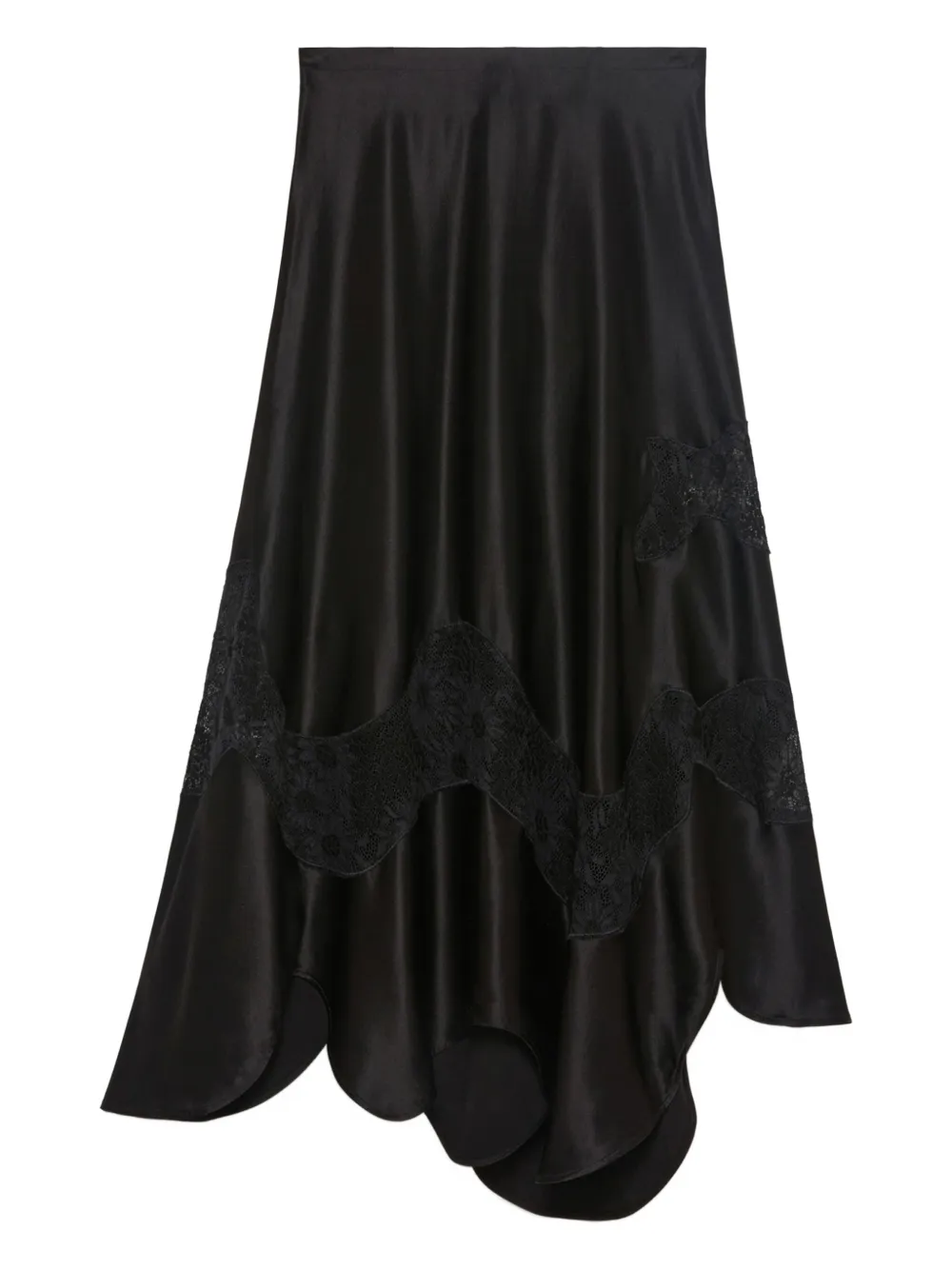 BITE Studios lace-insert silk skirt | Black | Image 1