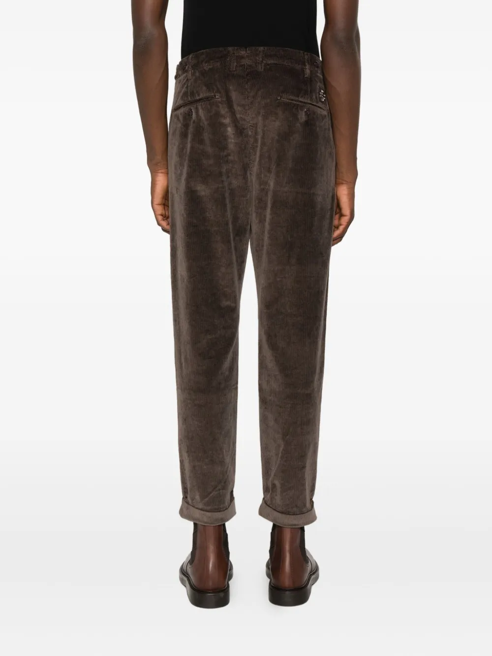 Jacob Cohen Corduroy Tapered Trousers In Brown