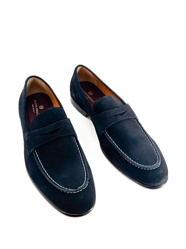 Bruno Magli Silas Suede Penny Loafers Blue FARFETCH IN