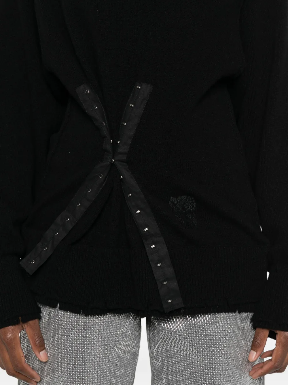 Boboutic Ribbon-detail Distressed Sweatshirt In Black