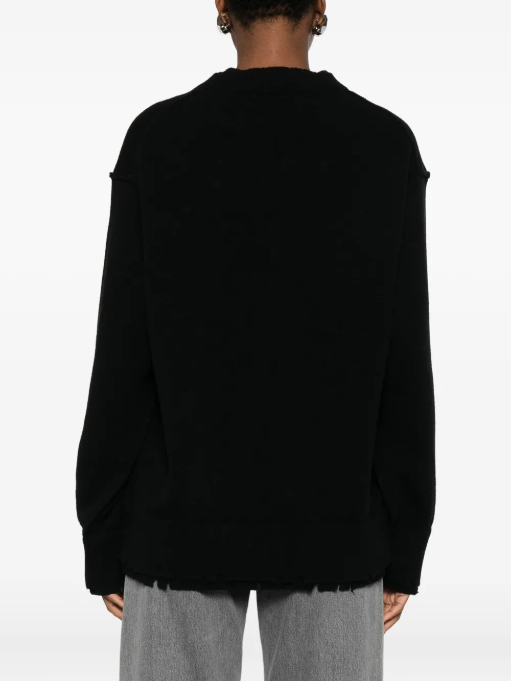 Boboutic Ribbon-detail Distressed Sweatshirt In Black