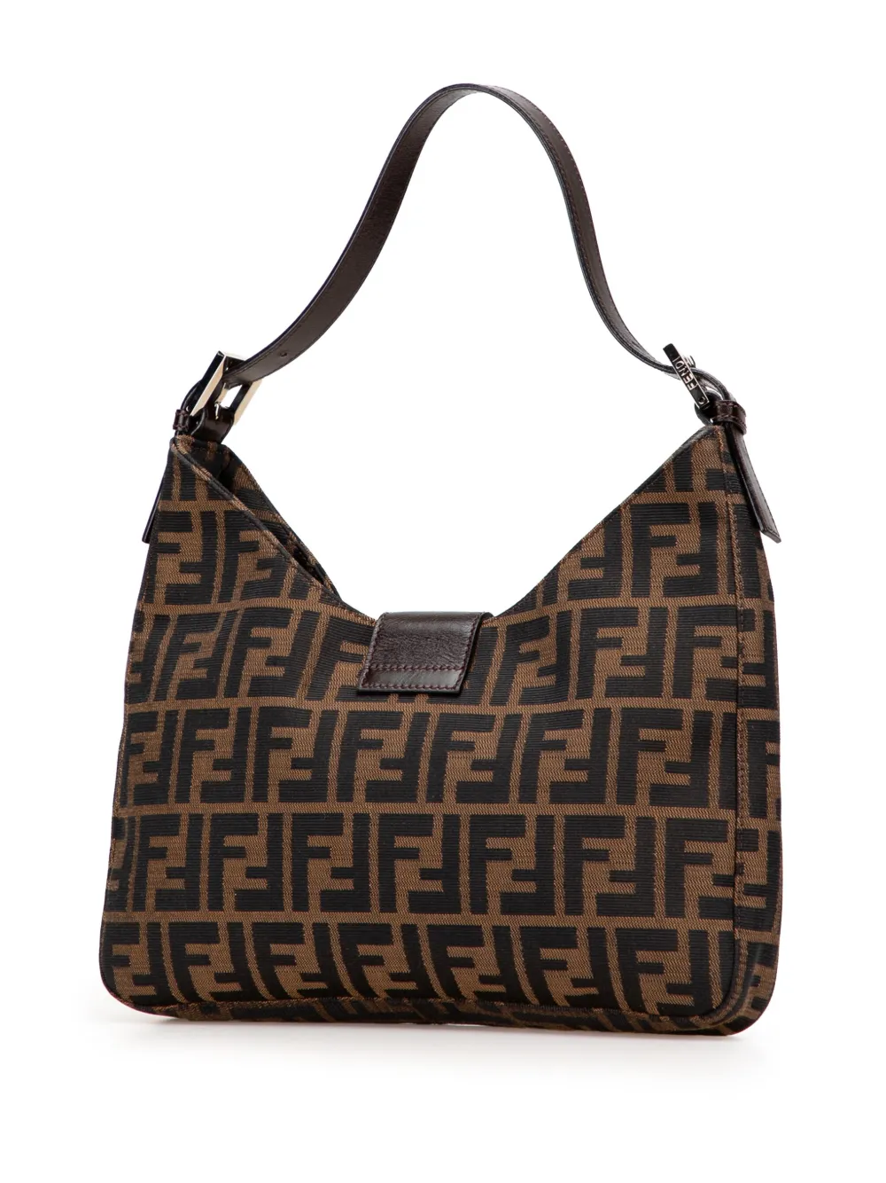 Pre-owned Fendi 20th Century Zucca Canvas Shoulder Bag In Brown
