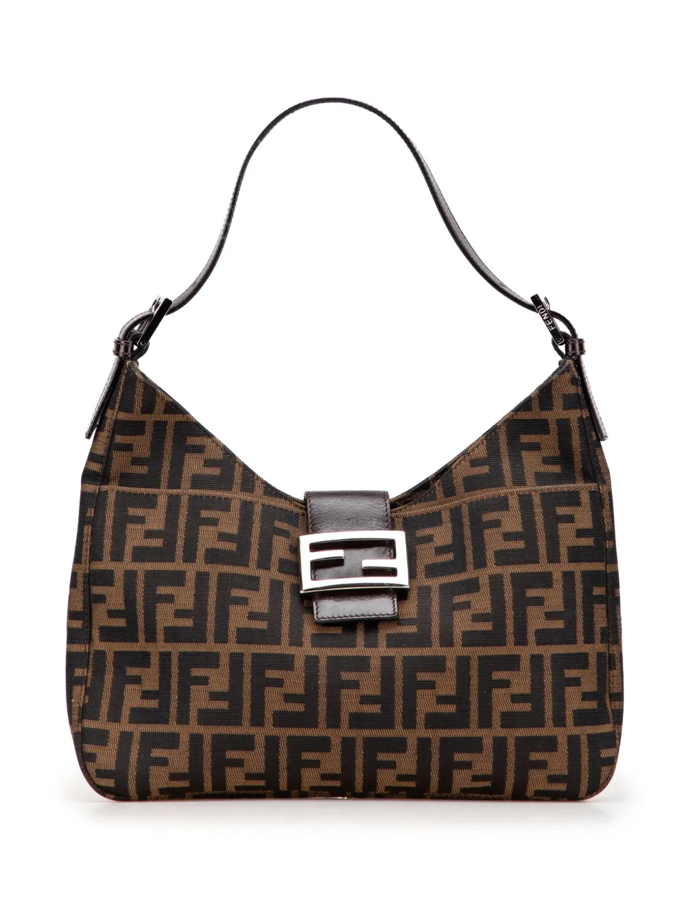 Pre-owned Fendi 20th Century Zucca Canvas Shoulder Bag In Brown