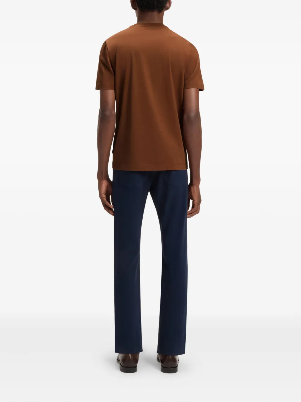 BOSS T-shirt met logoprint met ronde hals Bruin