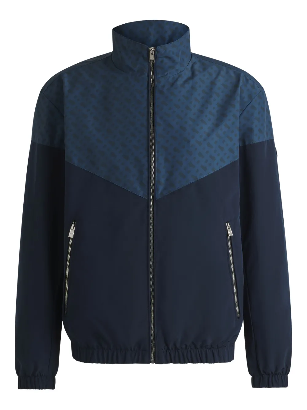 BOSS patterned panelled jacket | Blue | Image 1