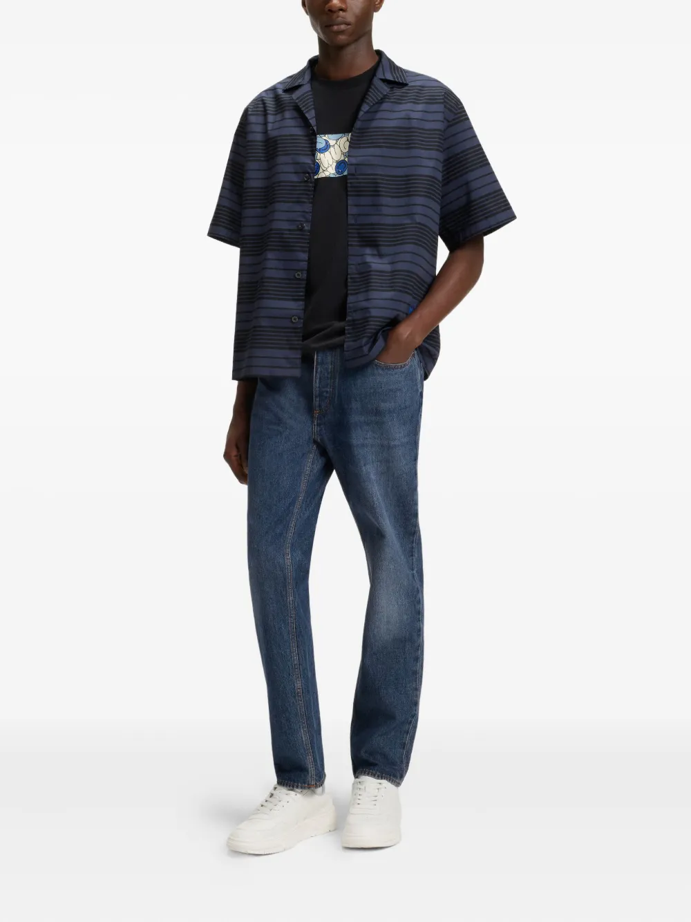 HUGO Calça jeans reta com patch logo | Calça jeans reta | Image 2