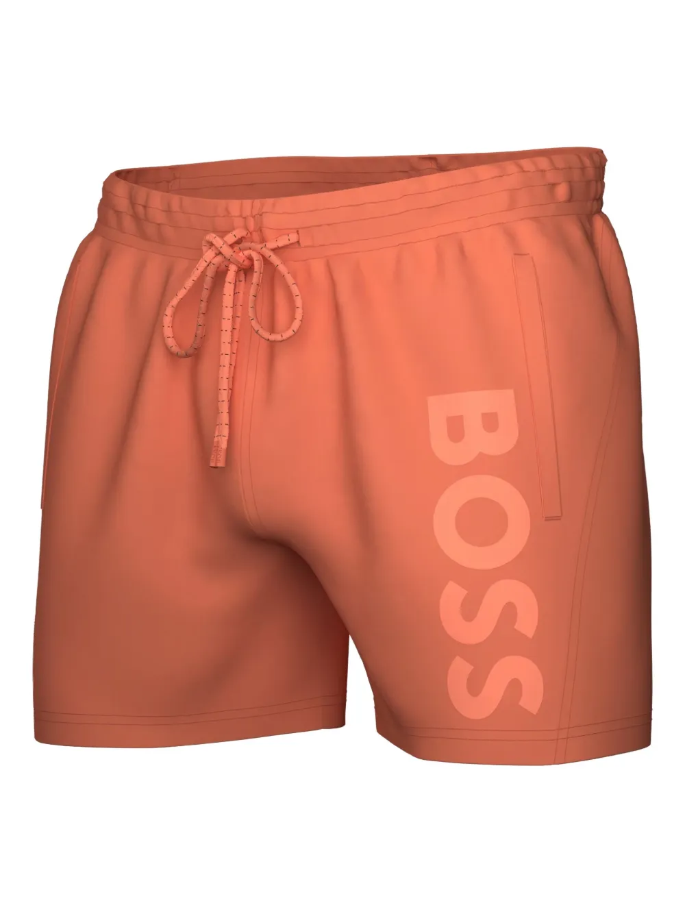 BOSS Shorts met trekkoord en logo Oranje