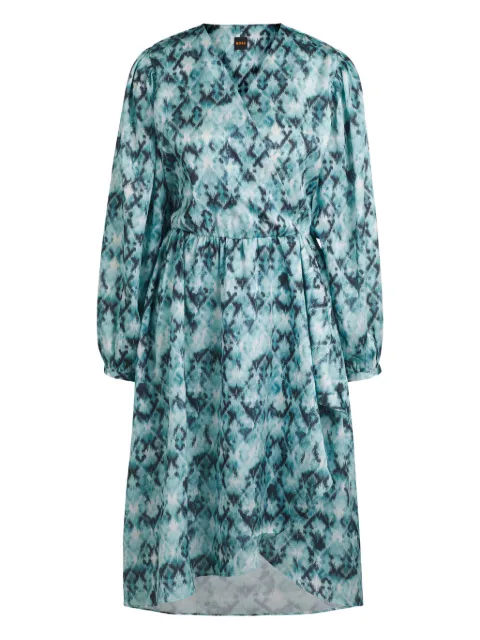 BOSS Vestido midi envelope com padronagem