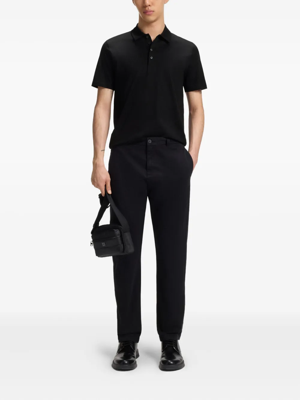 Hugo Boss Poloshirt Mit Kurzen Ärmeln In Black