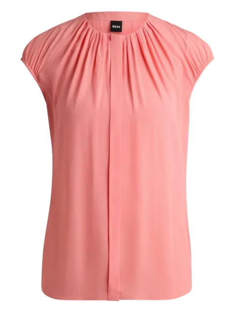 BOSS Blusa plissada com manga japonesa