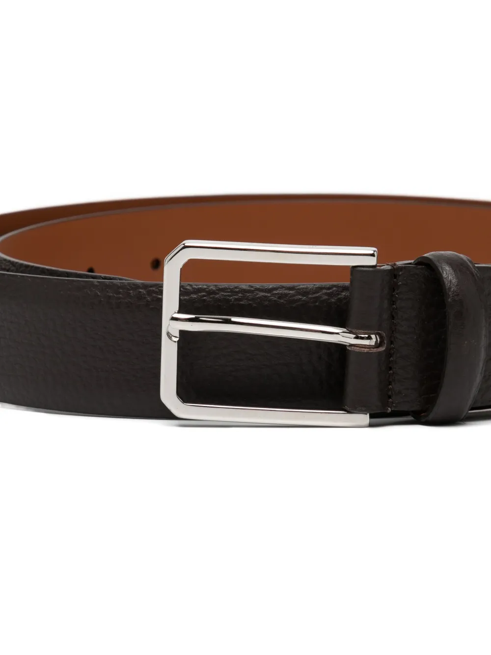 Santoni Leather Belt In Black