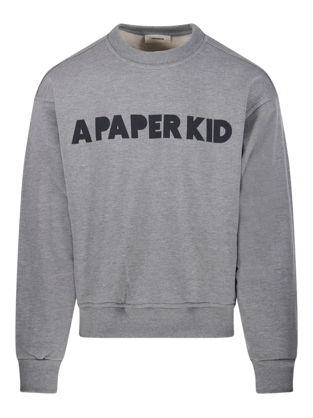 A Paper Kid Printed Crew Neck Long Sleeve Sweatshirt In Blue