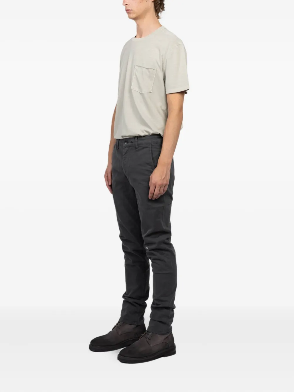 Rag & Bone Buttoned Trousers In Gray