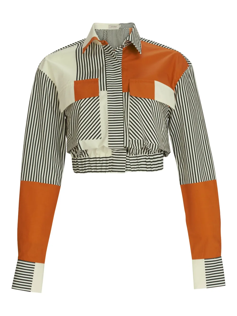 Silvia Tcherassi Soleil Cotton Cropped Shirt In Multi