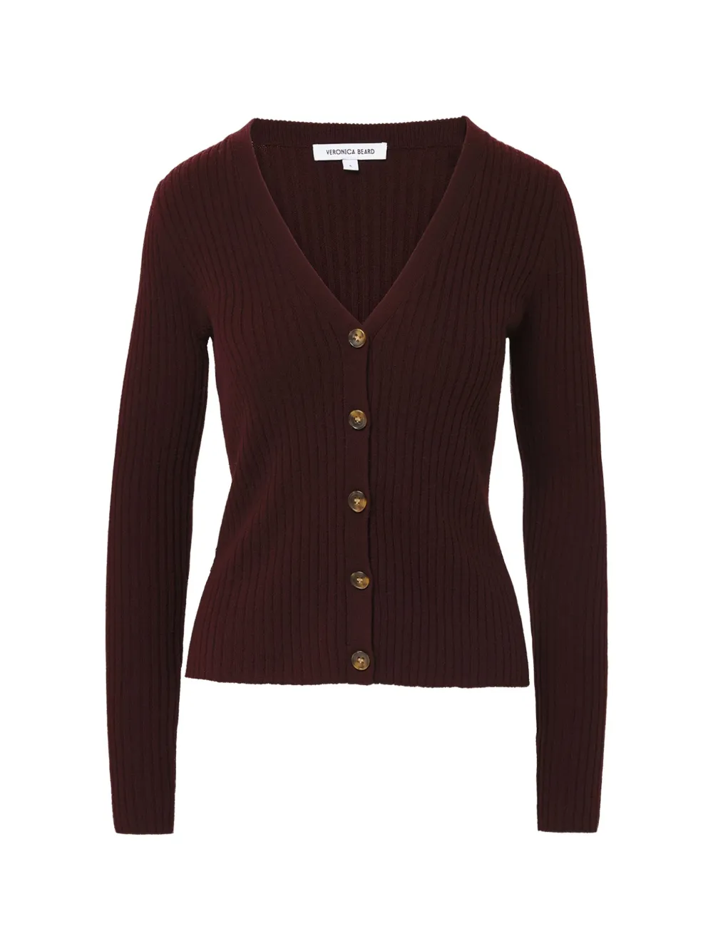 Veronica Beard Thelma Cashmere Cardigan In Burgundy
