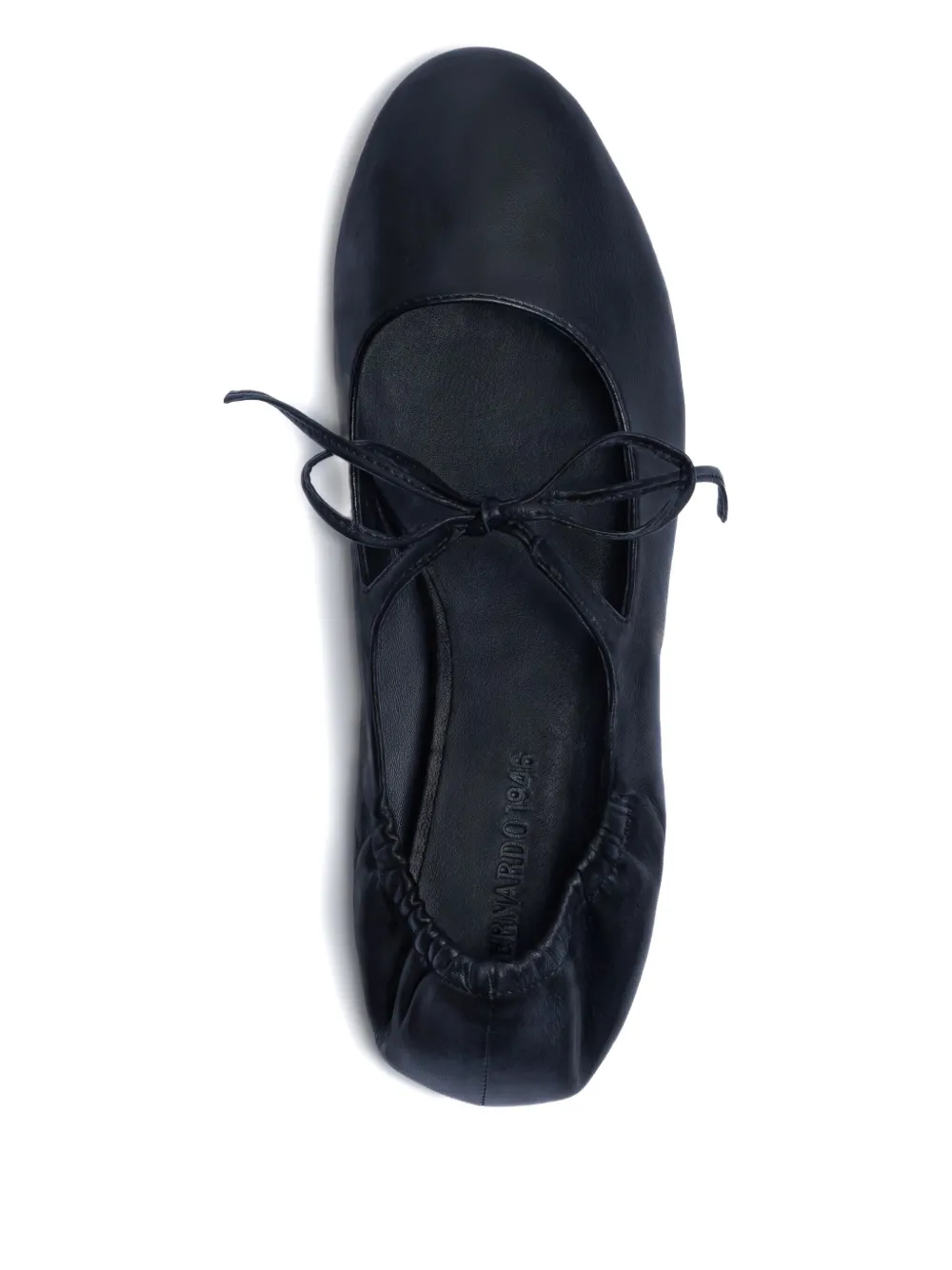 Bernardo 1946 Elasticated Tie-fastening Ballet Flats In Black