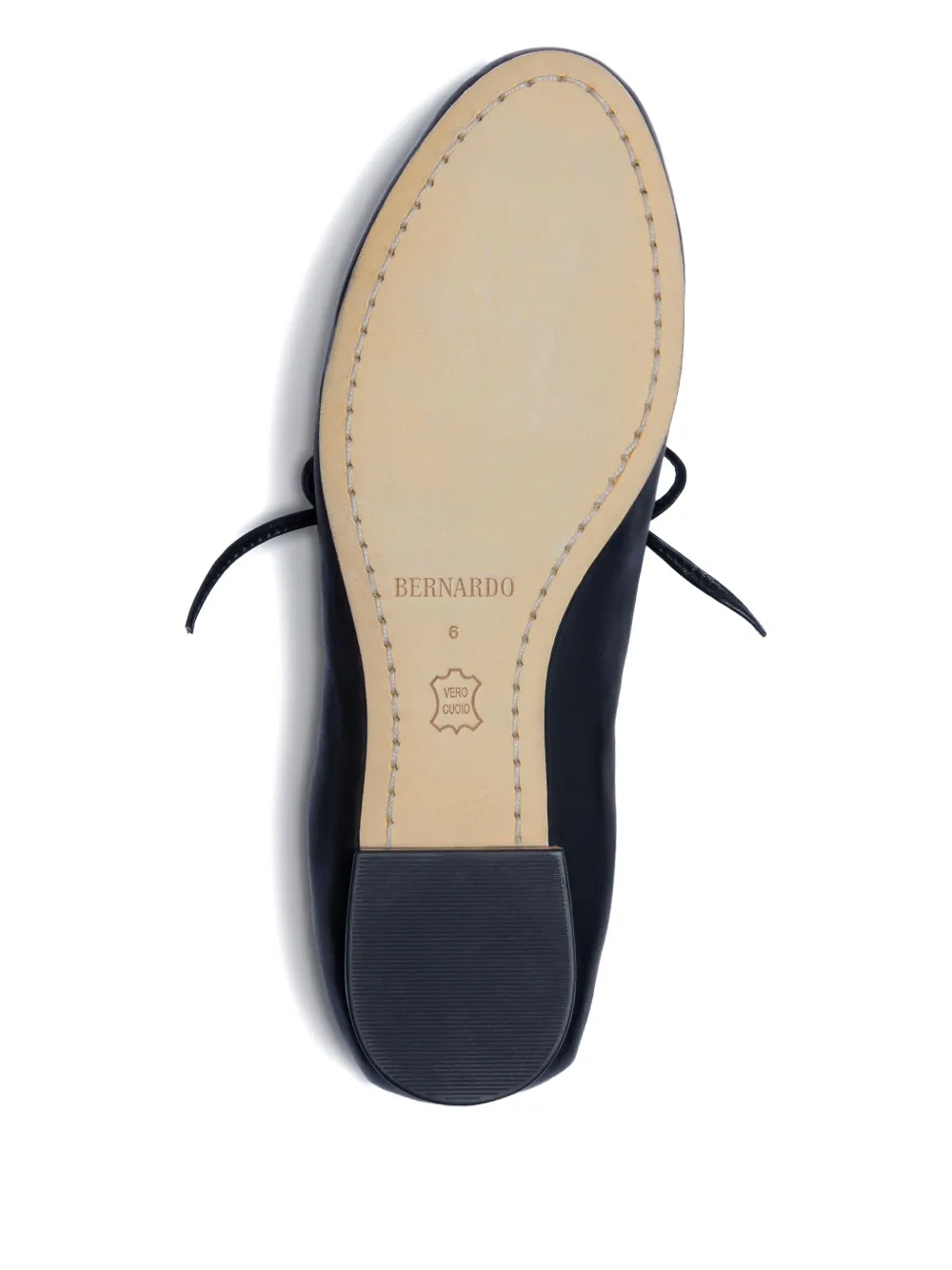 Bernardo 1946 Elasticated Tie-fastening Ballet Flats In Black