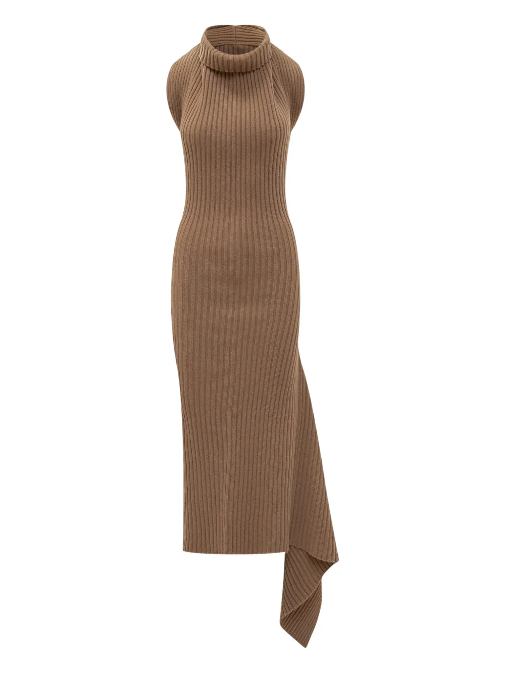 Victoria Beckham ribbed draped dress - ブラウン Victoria Beckham ribbed draped dress - ブラウン