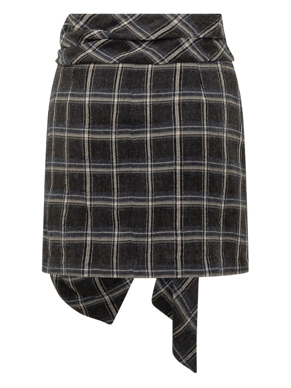 ISABEL MARANT knot plaid kimia-gd skirt - Zwart