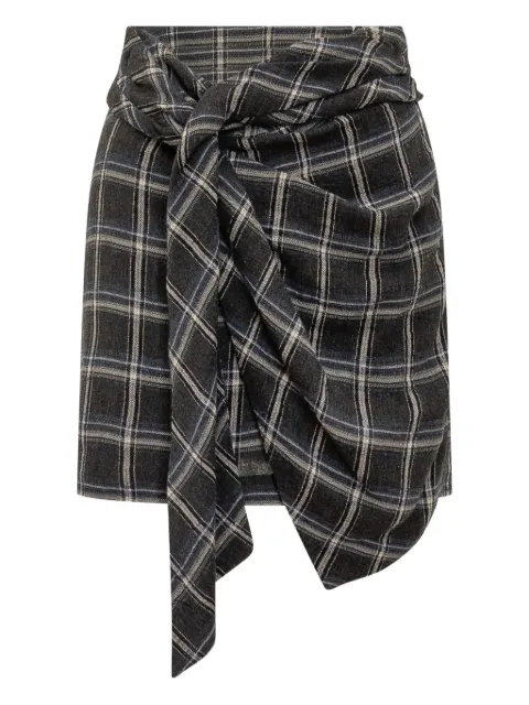 ISABEL MARANT knot plaid kimia-gd skirt