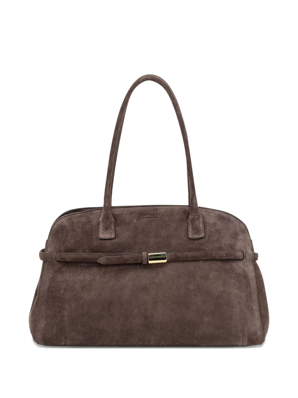 Orciani Brown Suede Leather Bag With Handles In Brown