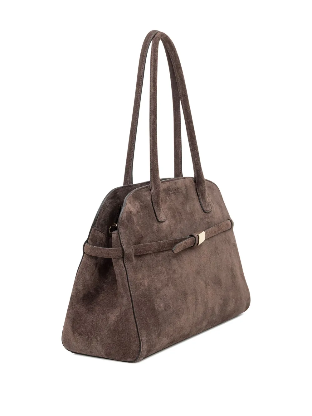 Orciani Brown Suede Leather Bag With Handles In Brown