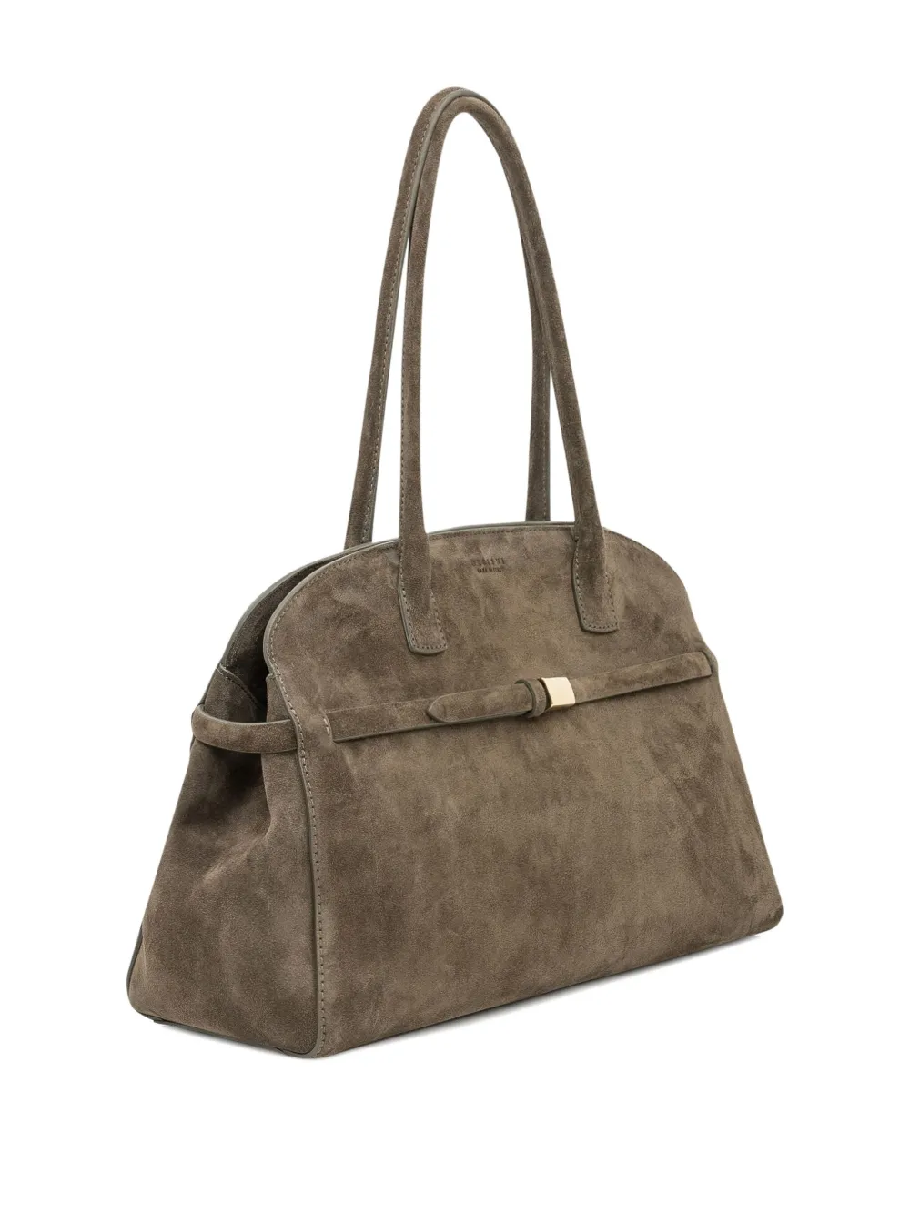 Orciani Aura grote schoudertas met gesp Groen